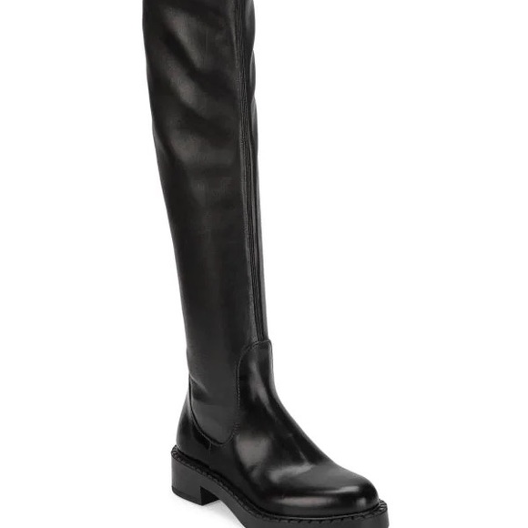 Prada Over-the-knee black leather boots 6.5/7 - Picture 1 of 10